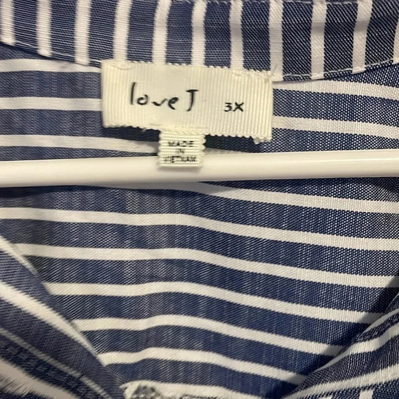 Love J blue and white striped shirt dress 3x - Picture 2 of 5